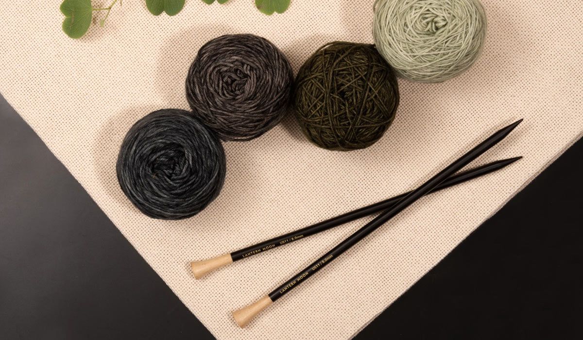 Single pointed knitting needles from Lantern Moon