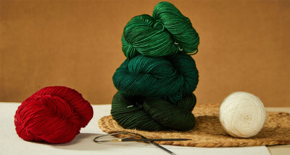 Lantern Moon knitting needle and skins of yarn