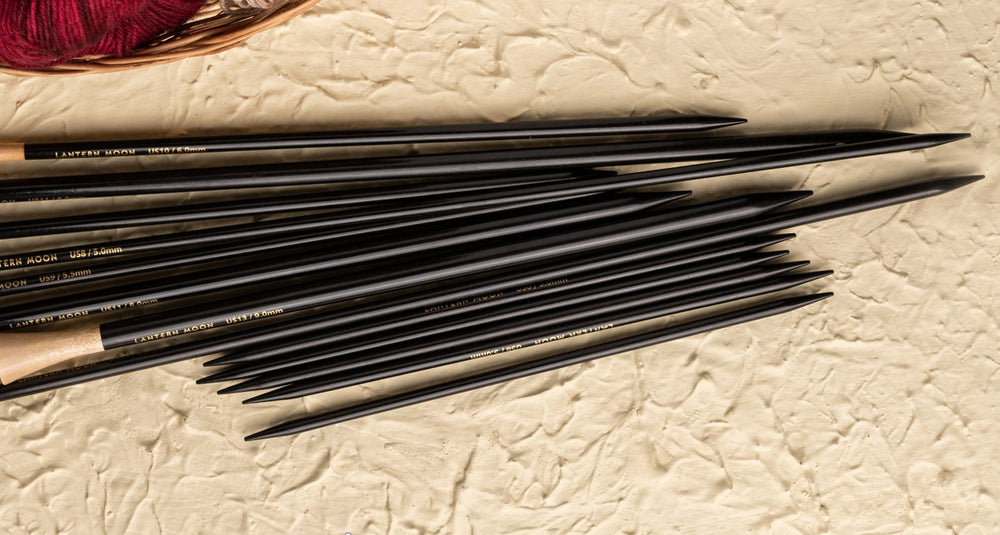 Ebony wood knitting needles from Lantern Moon